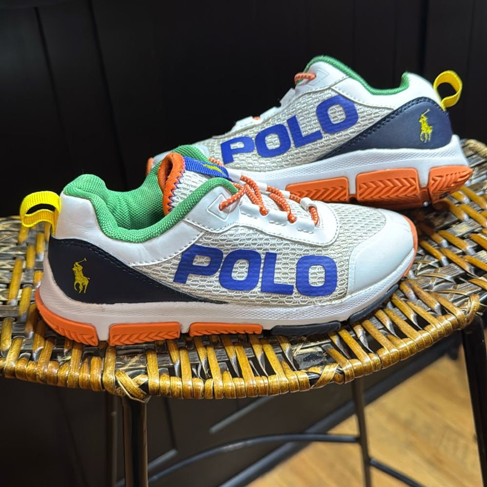 Polo Sneaker Kids Boy Sz 1 Mesh Pull On